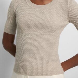 Theory Regal Wool Sweater Top in Ivory